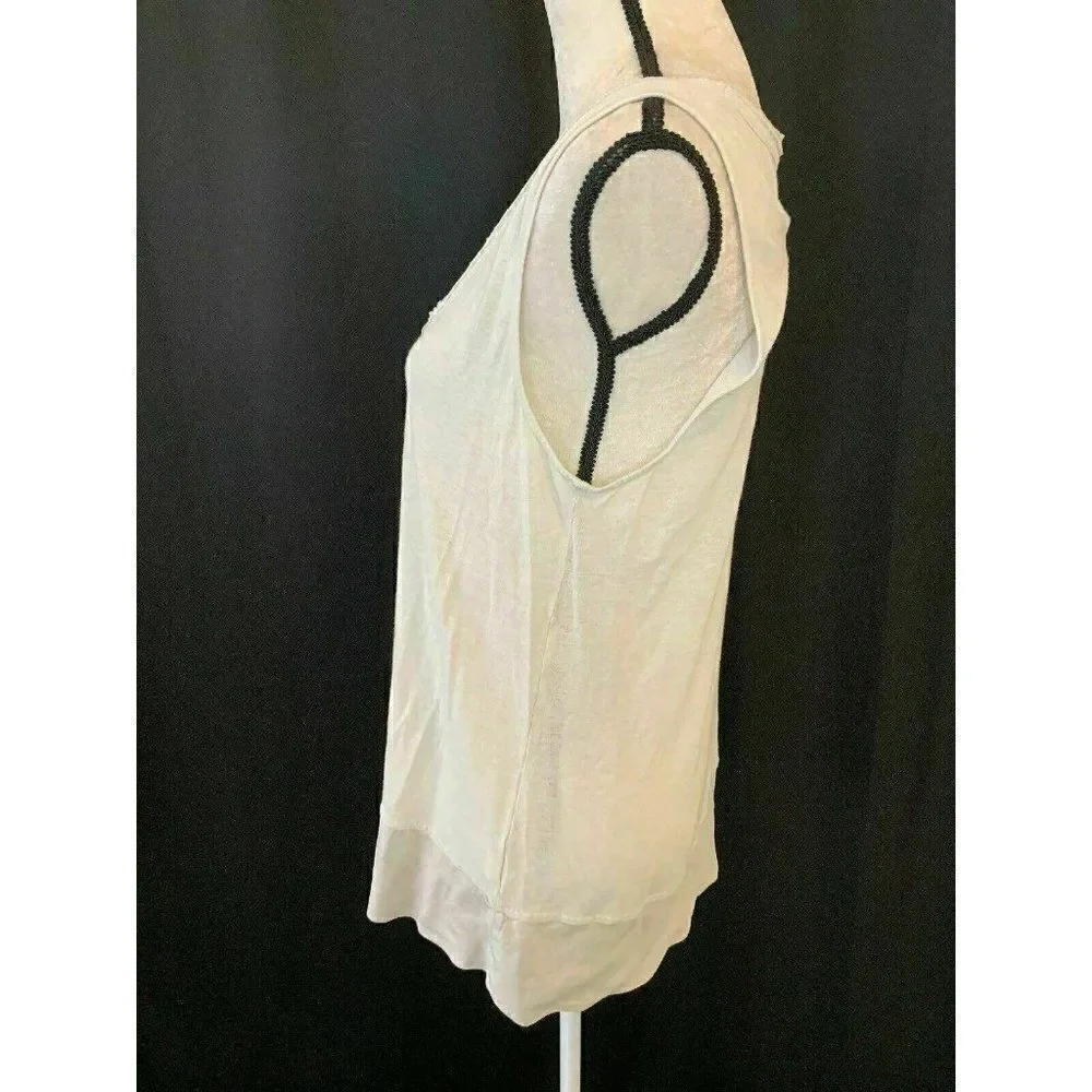 J Crew Ivory Scoop Neck Cotton Jersey tank top